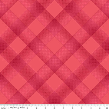 DEAL Heirloom Red Line Plaid C14343 Red - Riley Blake Designs - Diagonal - Quilting Cotton Fabric