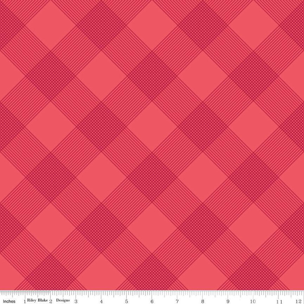 SALE Heirloom Red Line Plaid C14343 Red by Riley Blake Designs - Diagonal - Quilting Cotton Fabric