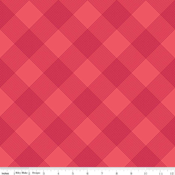 Heirloom Red Line Plaid C14343 Red by Riley Blake Designs - Diagonal - Quilting Cotton Fabric