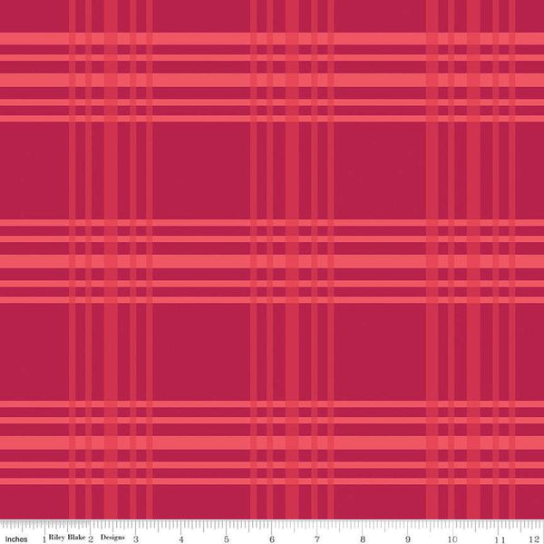 CLEARANCE Heirloom Red Plaid C14344 Berry by Riley Blake Designs - Quilting Cotton Fabric