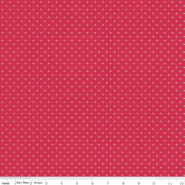 Heirloom Red Criss Cross C14347 Red - Riley Blake Designs - Plus Signs - Quilting Cotton Fabric