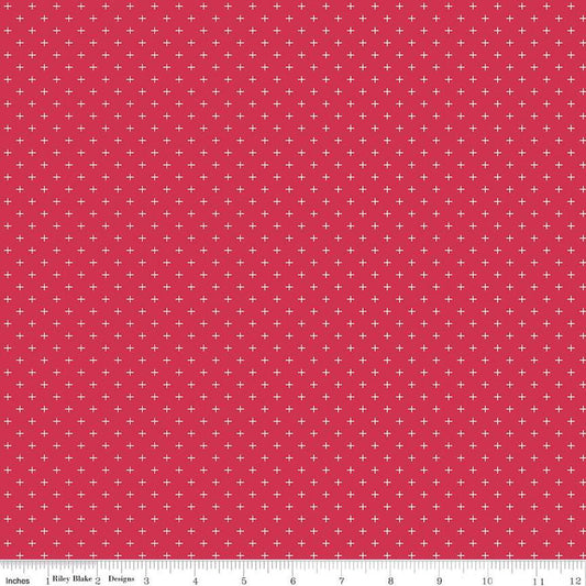 Heirloom Red Criss Cross C14347 Red - Riley Blake Designs - Plus Signs - Quilting Cotton Fabric