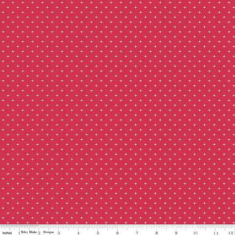 SALE Heirloom Red Criss Cross C14347 Red by Riley Blake Designs - Plus Signs - Quilting Cotton Fabric