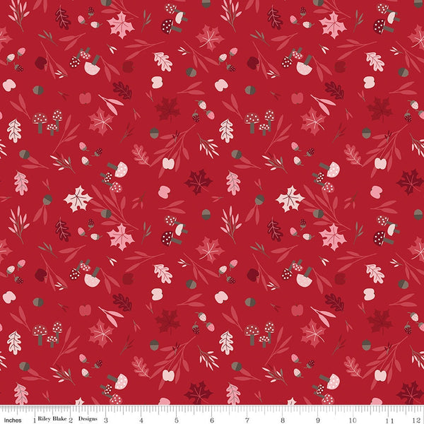 SALE To Grandmother's House Foraging in the Forest C14371 Berry by Riley Blake Designs - Little Red Riding Hood - Quilting Cotton Fabric