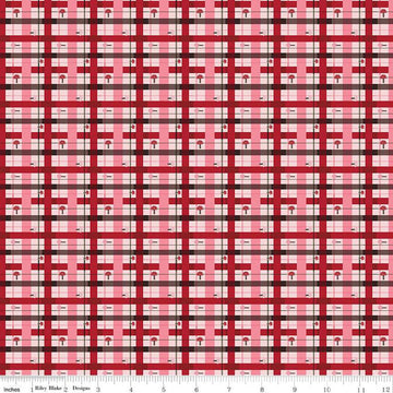To Grandmother's House Lumberjack Plaid C14374 Pink - Riley Blake Designs - Little Red Riding Hood - Quilting Cotton Fabric