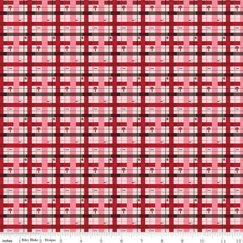 SALE To Grandmother's House Lumberjack Plaid C14374 Pink by Riley Blake Designs - Little Red Riding Hood - Quilting Cotton Fabric