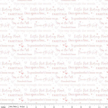SALE To Grandmother's House Little Red Storybook C14375 Cloud - Riley Blake Designs - Little Red Riding Hood - Quilting Cotton Fabric