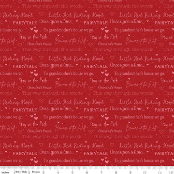 To Grandmother's House Little Red Storybook C14375 Berry - Riley Blake Designs - Little Red Riding Hood - Quilting Cotton Fabric