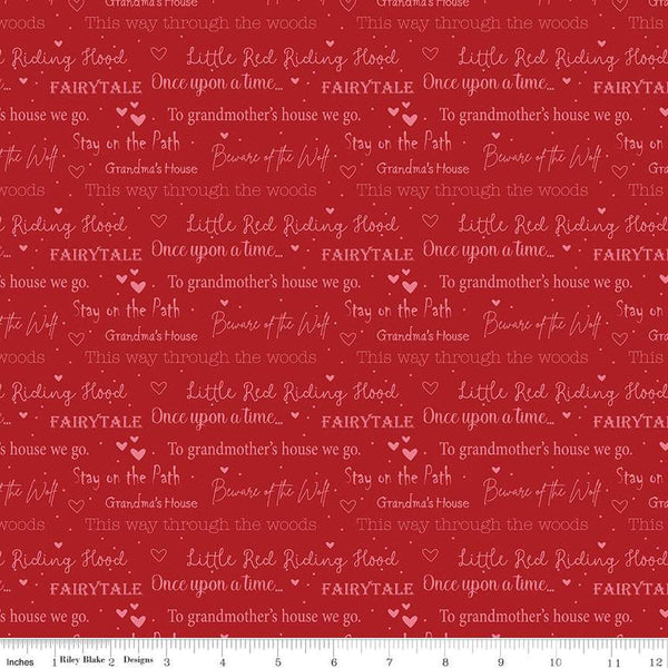 SALE To Grandmother's House Little Red Storybook C14375 Berry by Riley Blake Designs - Little Red Riding Hood - Quilting Cotton Fabric