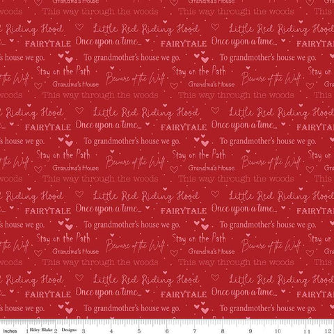 To Grandmother's House Little Red Storybook C14375 Berry by Riley Blake Designs - Little Red Riding Hood - Quilting Cotton Fabric