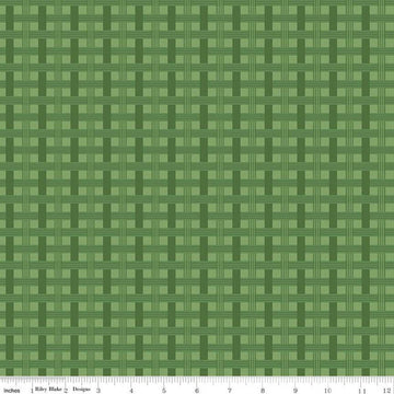 16" End of Bolt - SALE To Grandmother's House Basket Weave C14376 Grass - Riley Blake - Little Red Riding Hood - Quilting Cotton Fabric