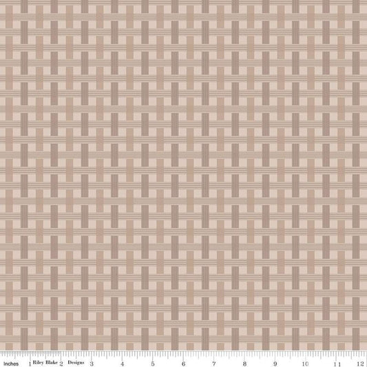To Grandmother's House Basket Weave C14376 Harvest - Riley Blake Designs - Little Red Riding Hood - Quilting Cotton Fabric