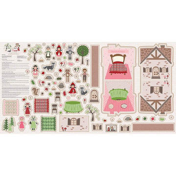 SALE To Grandmother's House FELT Panel FT14379 - Riley Blake - Little Red Riding Hood  - Characters Grandmother's Cottage  - Polyester
