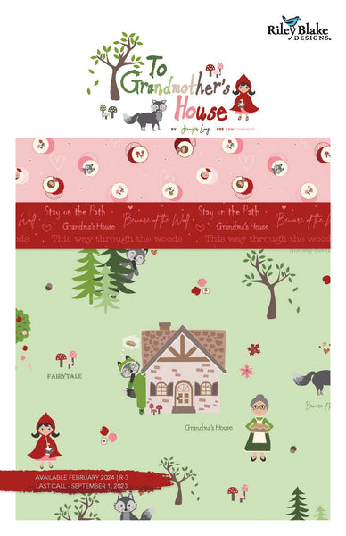 To Grandmother's House Fat Quarter Bundle 27 pieces - Riley Blake - Pre cut Precut - Little Red Riding Hood - Quilting Cotton Fabric