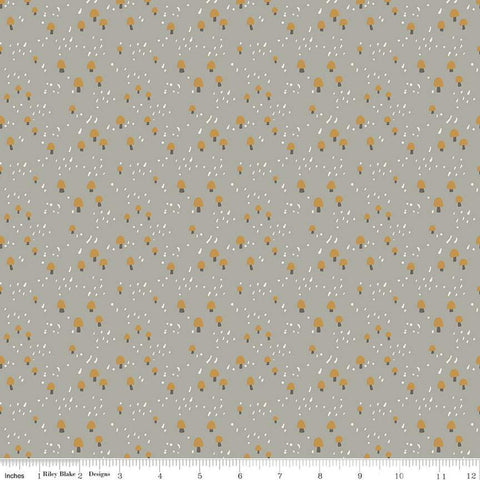 SALE Elmer and Eloise Mushrooms C14244 Dove by Riley Blake Designs - Outdoors - Quilting Cotton Fabric