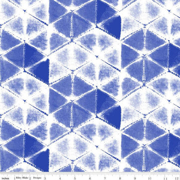CLEARANCE Splendid Shibori C14312 Cobalt - Riley Blake Designs - Geometric Triangles - Quilting Cotton Fabric