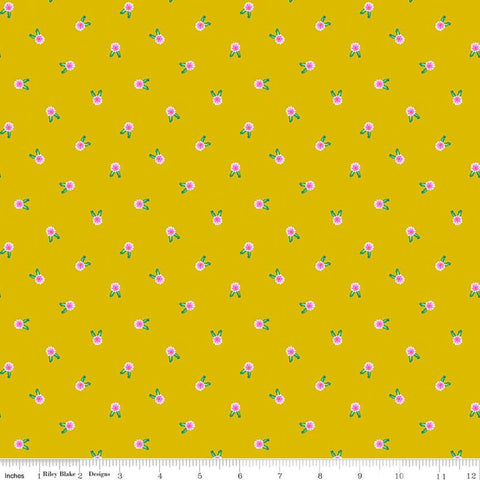 SALE Splendid Flowers C14314 Gold by Riley Blake Designs - Floral - Quilting Cotton Fabric