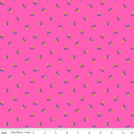 SALE Splendid Flowers C14314 Hot Pink - Riley Blake Designs - Floral - Quilting Cotton Fabric