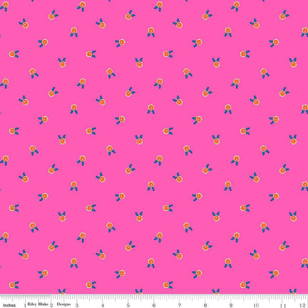 Splendid Flowers C14314 Hot Pink by Riley Blake Designs - Floral - Quilting Cotton Fabric