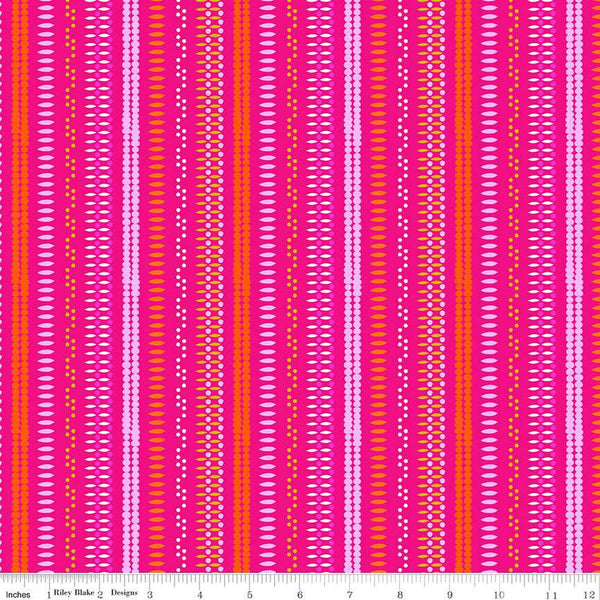 SALE Splendid Stripe CD14316 Hot Pink - Riley Blake Designs - DIGITALLY PRINTED Stripes Striped - Quilting Cotton