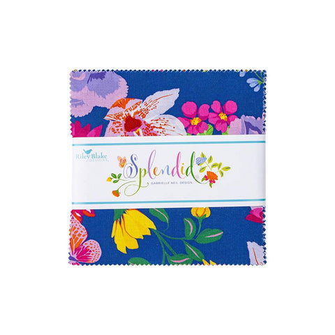 Splendid Charm Pack 5" Stacker Bundle - Riley Blake Designs - 42 piece Precut Pre cut - Quilting Cotton Fabric