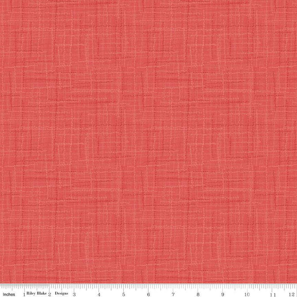 SALE Grasscloth Cottons C780 Coral - Riley Blake Designs - Woven Look Basic - Quilting Cotton Fabric