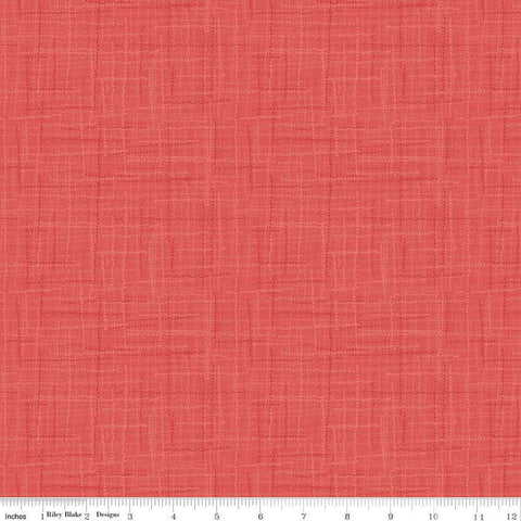 SALE Grasscloth Cottons C780 Coral - Riley Blake Designs - Woven Look Basic - Quilting Cotton Fabric