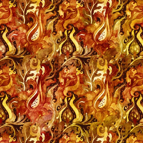 Dragon Fyre 29931 Flames O - by QT Fabrics - Fire Breathing Dragons - Quilting Cotton Fabric