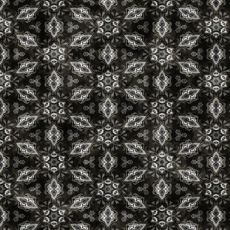 15" End of Bolt - Dragon Fyre 29932 Medallions J - by QT Fabrics - Fire Breathing Dragons Geometric - Quilting Cotton Fabric