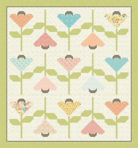 Tulip Toss Quilt PATTERN P157 by Sandy Gervais - Riley Blake Designs - INSTRUCTIONS Only - Pieced Fat Quarter Friendly