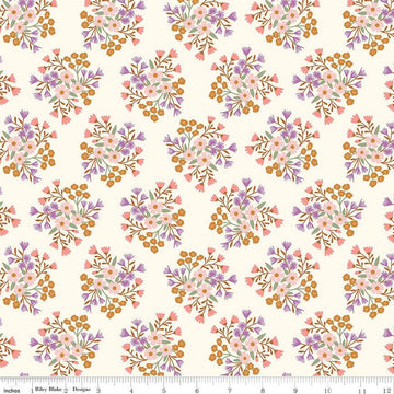 Let It Bloom Bouquets C14281 Cream - Riley Blake Designs - Floral Flowers - Quilting Cotton Fabric