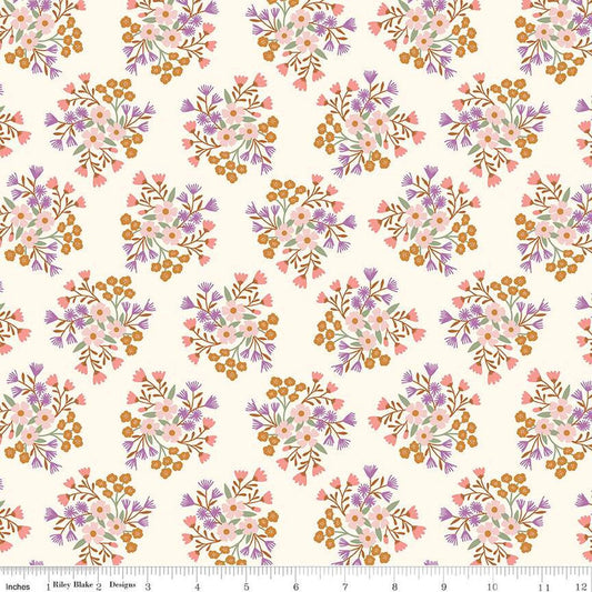 Let It Bloom Bouquets C14281 Cream - Riley Blake Designs - Floral Flowers - Quilting Cotton Fabric