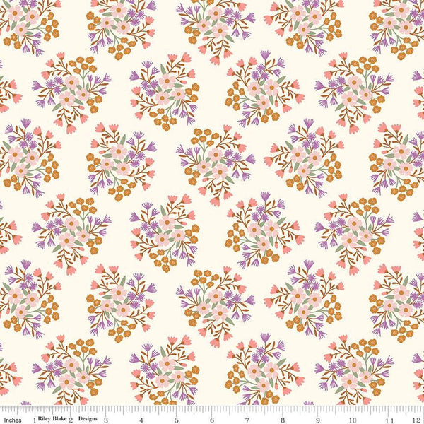 Let It Bloom Bouquets C14281 Cream by Riley Blake Designs - Floral Flowers - Quilting Cotton Fabric