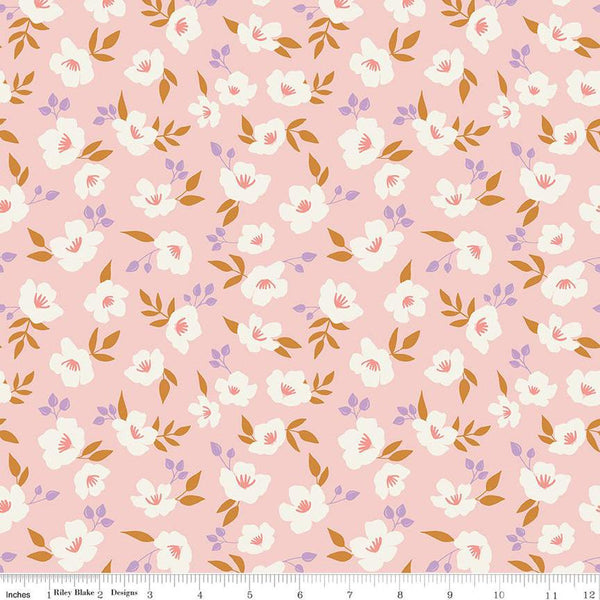 Let It Bloom Flowing Floral C14282 Blush by Riley Blake Designs - Leaves Flowers - Quilting Cotton Fabric