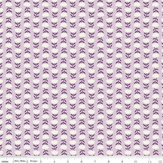 Let It Bloom Flower Path C14284 Lilac - Riley Blake Designs - Floral Flowers - Quilting Cotton Fabric