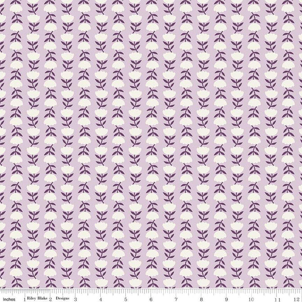 Let It Bloom Flower Path C14284 Lilac by Riley Blake Designs - Floral Flowers - Quilting Cotton Fabric