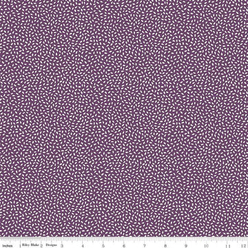 23" End of Bolt - Let It Bloom Seeds C14285 Purple - Riley Blake Designs - Cream Seeds on Purple - Quilting Cotton Fabric