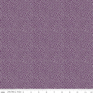 16" End of Bolt - Let It Bloom Seeds C14285 Purple - Riley Blake Designs - Cream Seeds on Purple - Quilting Cotton Fabric