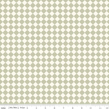 Let It Bloom Allotment Sage Green Geometric Fabric C14286 - Riley Blake Quilting Cotton Fabric