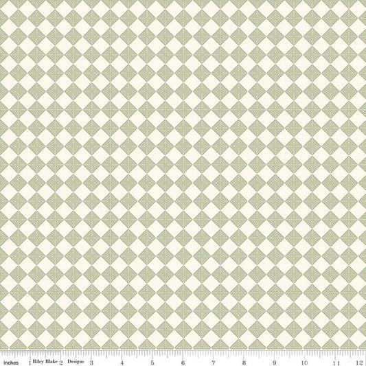 Let It Bloom Allotment Sage Green Geometric Fabric C14286 - Riley Blake Quilting Cotton Fabric