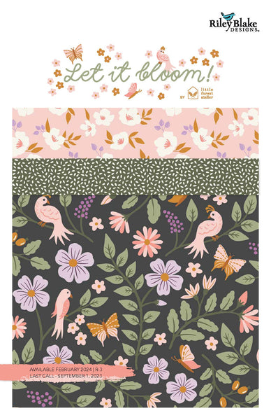 Let It Bloom Fat Quarter Bundle 21 pieces - Riley Blake Designs - Pre cut Precut - Floral Flowers - Quilting Cotton Fabric