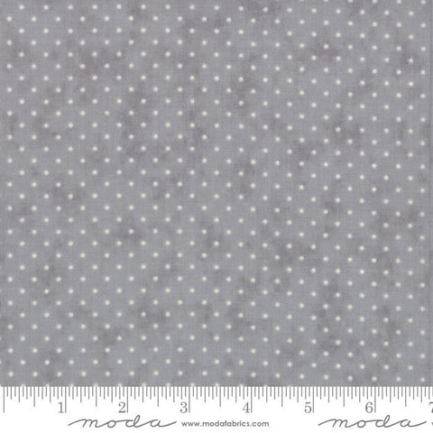 SALE Essential Dots 8654 Silver - Moda Fabrics - Polka Dot Dotted - Quilting Cotton Fabric