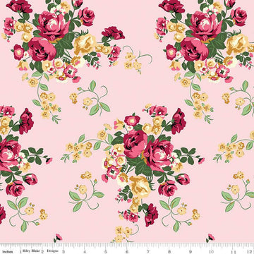 SALE Tulip Cottage Main C14260 Pink - Riley Blake Designs - Floral Flowers - Quilting Cotton Fabric
