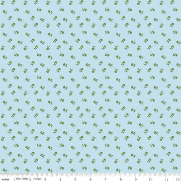 SALE Tulip Cottage Flower Toss C14266 Sky - Riley Blake Designs - Floral Flowers - Quilting Cotton Fabric