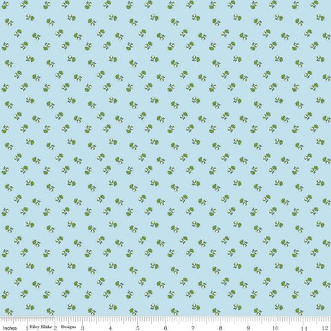 SALE Tulip Cottage Flower Toss C14266 Sky by Riley Blake Designs - Floral Flowers - Quilting Cotton Fabric