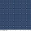 25" End of Bolt - DEAL Tulip Cottage Stitches C14267 Navy - Riley Blake Designs - Geometric Xs Dots - Quilting Cotton Fabric