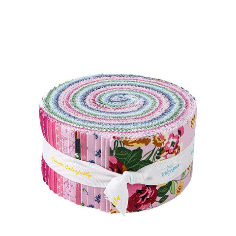 SALE Tulip Cottage Rolie Polie 2.5 Inch Jelly Roll 40 pieces - Riley Blake Designs - Precut Pre cut Bundle - Floral - Quilting Cotton Fabric