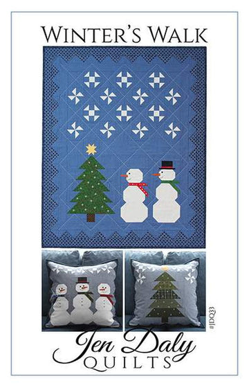 SALE Winter's Walk Quilt PATTERN P200 - Jen Daly Quilts - Riley Blake Design - INSTRUCTIONS Only - Piecing Simple Applique Embroidery