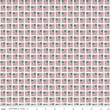 SALE Sweet Freedom Flags SC14416 Sand Dollar SPARKLE - Riley Blake Designs - Patriotic Gold SPARKLE - Quilting Cotton Fabric