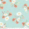 SALE Sunshine & Sweet Tea Main C14320 Mint - Riley Blake Designs - Floral Flowers Bees Pin Dots - Quilting Cotton Fabric